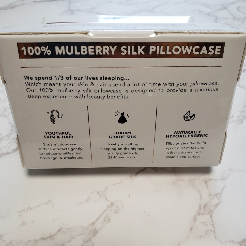 Night 100% Mulberry Silk pillowcase for frizz-free hair Breathable silk.LAST ONE - Picture 2 of 7